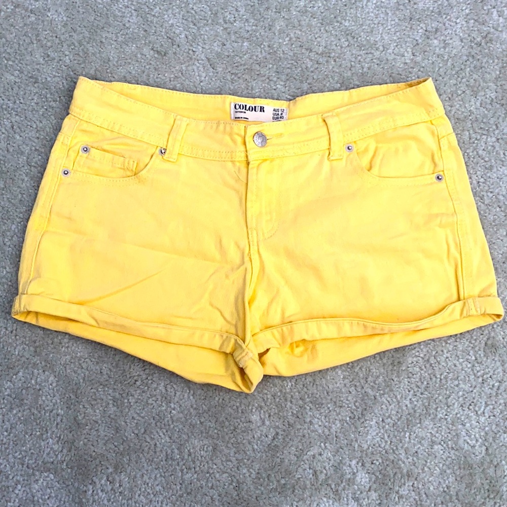 COTTON ON yellow denim shorts